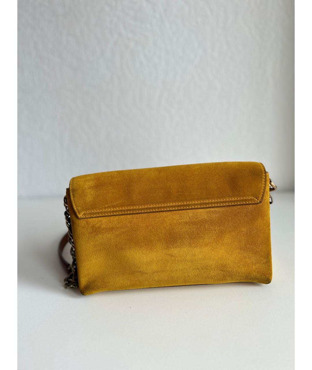 DOLCE&GABBANA Желтая замшевая сумка через плечо, фото 5