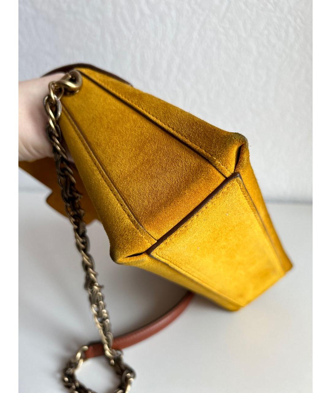 DOLCE&GABBANA Желтая замшевая сумка через плечо, фото 7