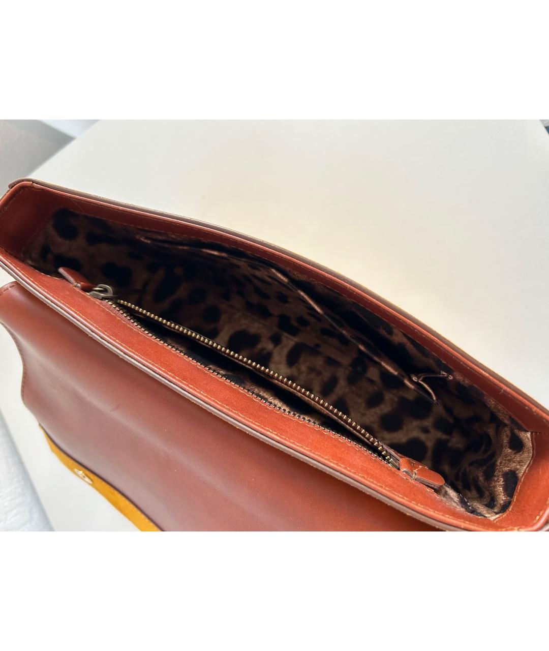 DOLCE&GABBANA Желтая замшевая сумка через плечо, фото 6