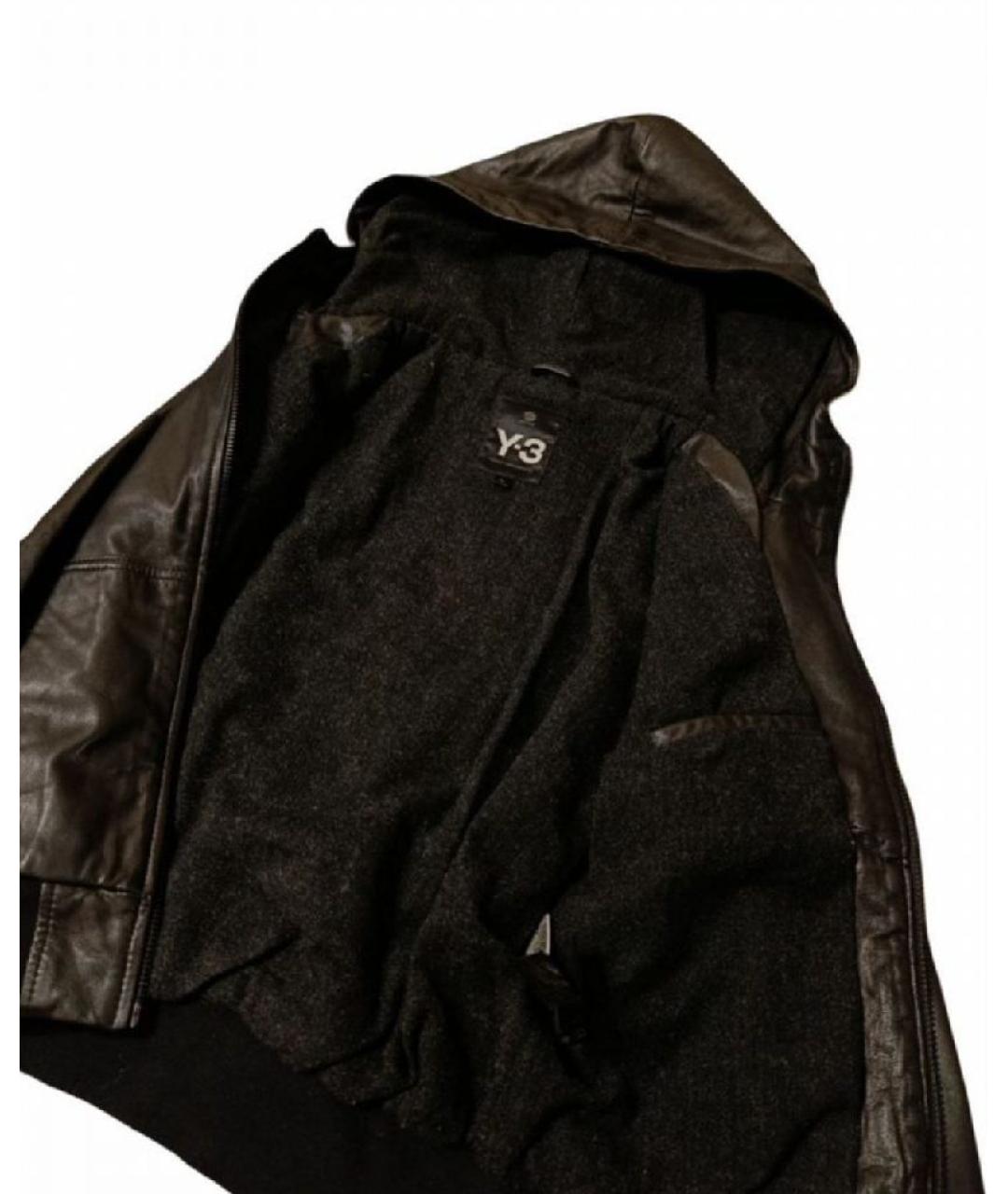 Y-3 Черная кожаная куртка, фото 4