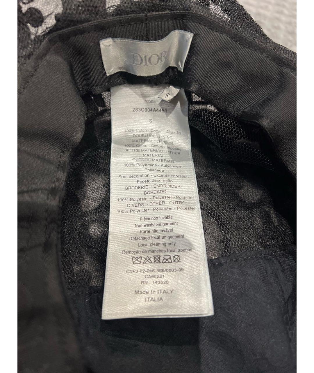 CHRISTIAN DIOR Черная хлопковая панама, фото 5