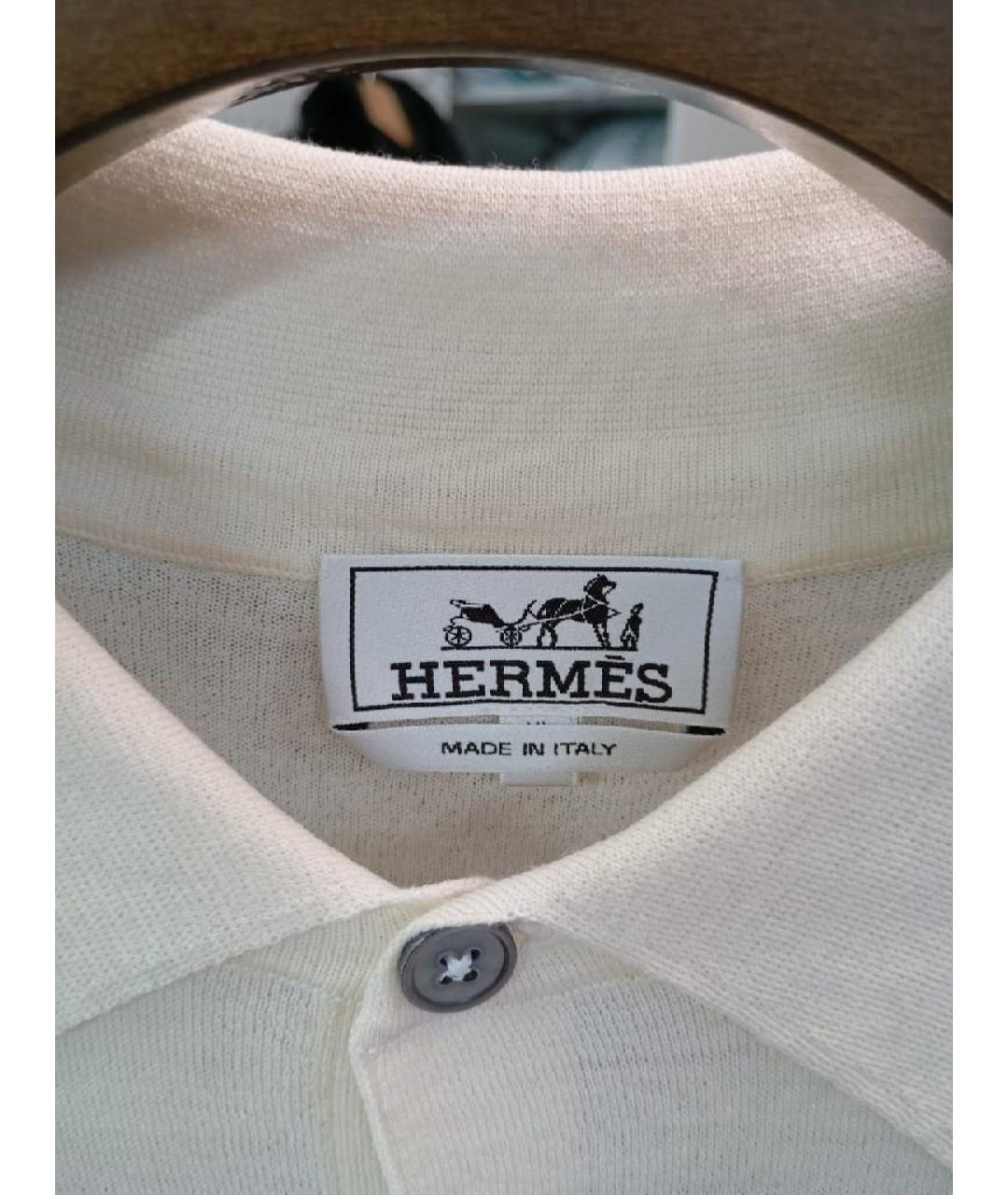 HERMES Бежевое поло с коротким рукавом, фото 3
