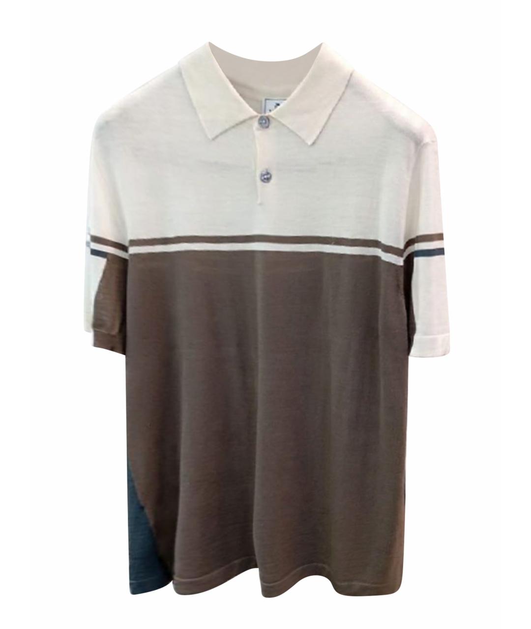 HERMES Бежевое поло с коротким рукавом, фото 1