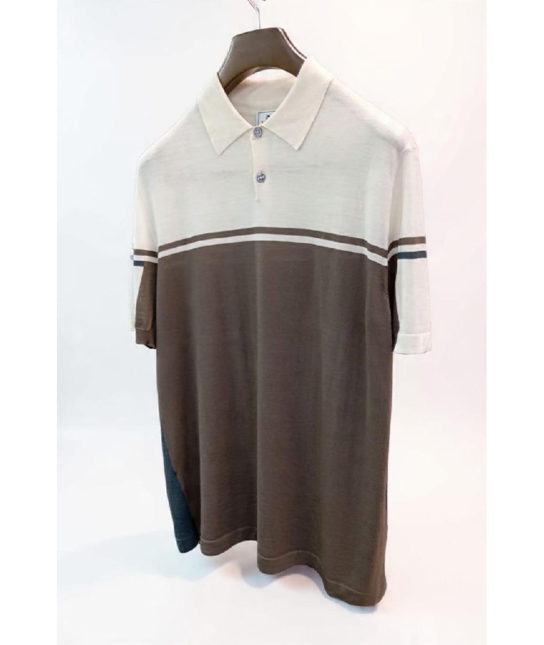 HERMES Бежевое поло с коротким рукавом, фото 5