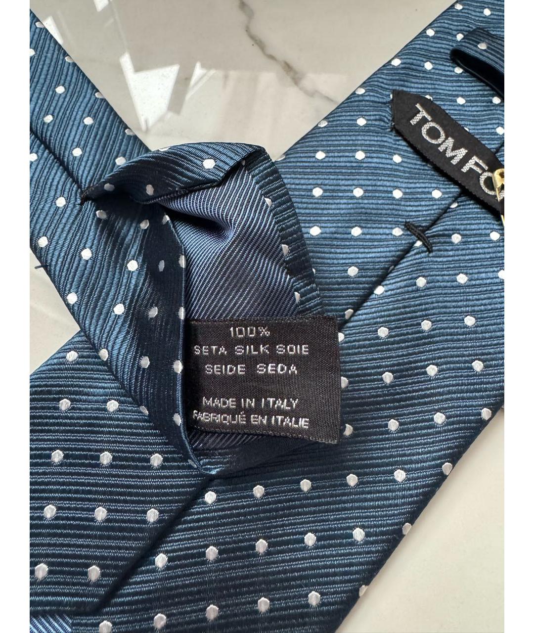 TOM FORD Синий шелковый галстук, фото 7