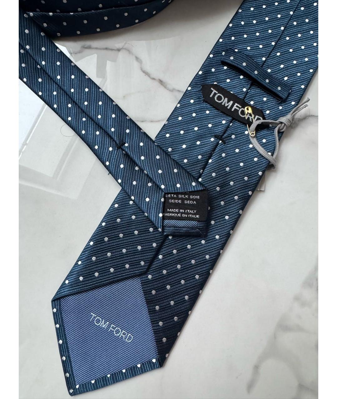 TOM FORD Синий шелковый галстук, фото 5