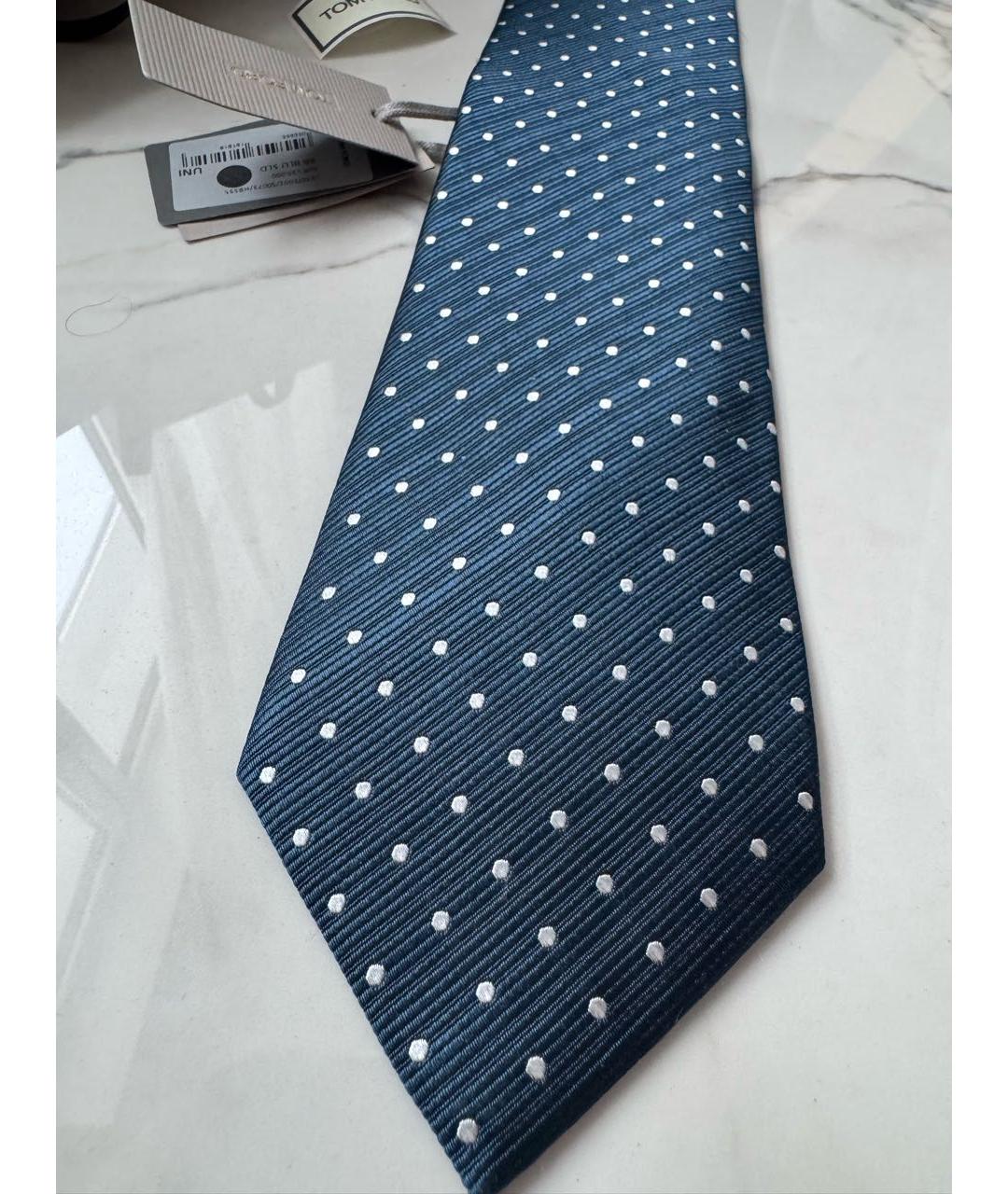 TOM FORD Синий шелковый галстук, фото 3