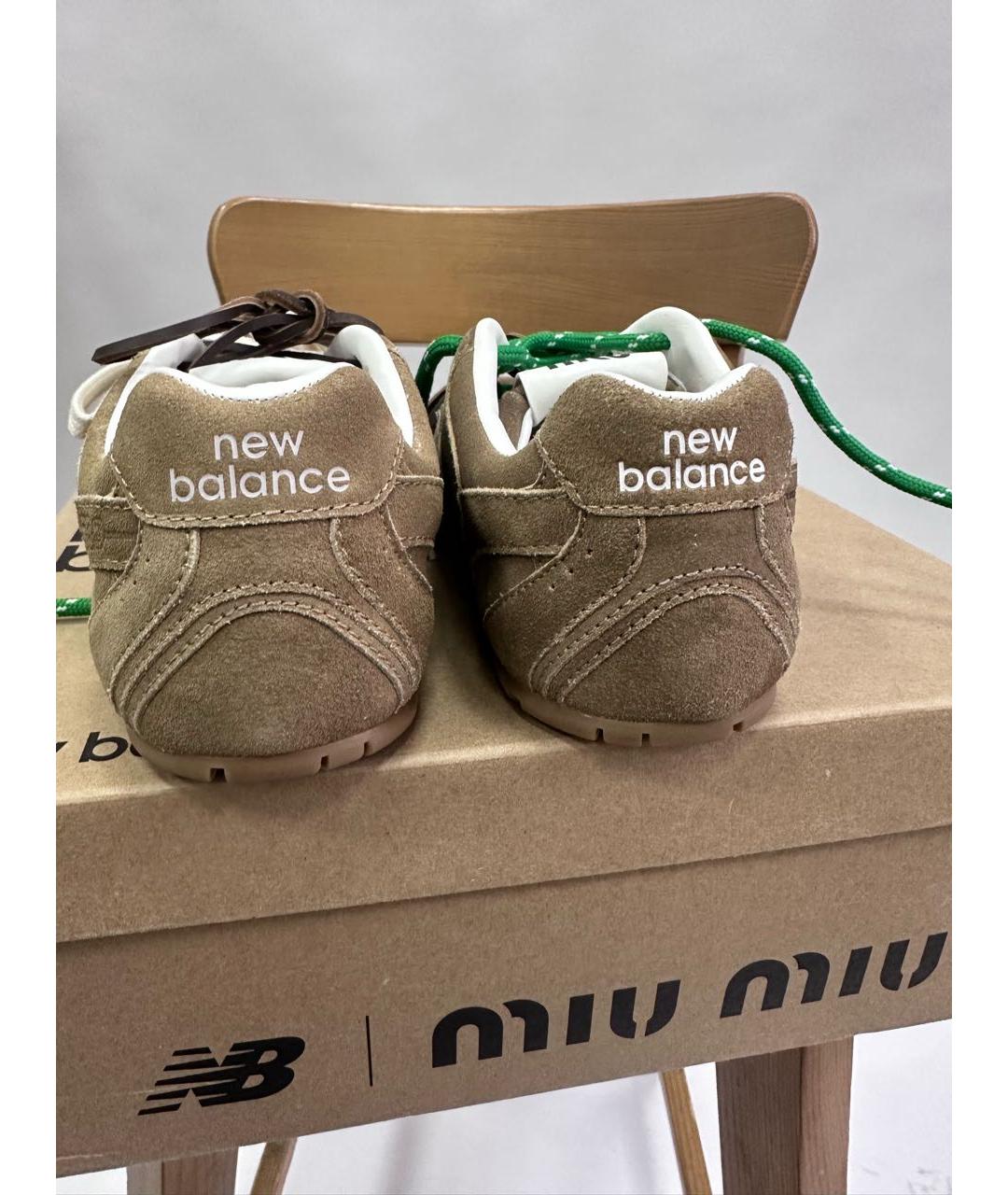 MIU MIU Коричневые нубуковые кеды, фото 6