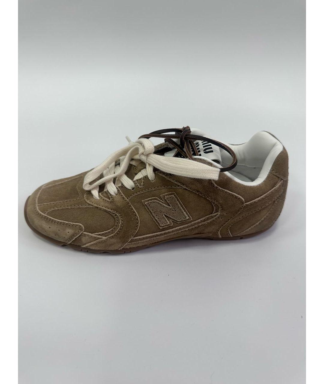 MIU MIU Коричневые нубуковые кеды, фото 9