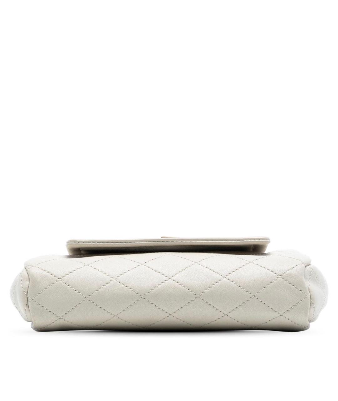 SAINT LAURENT Белая кожаная сумка через плечо, фото 3