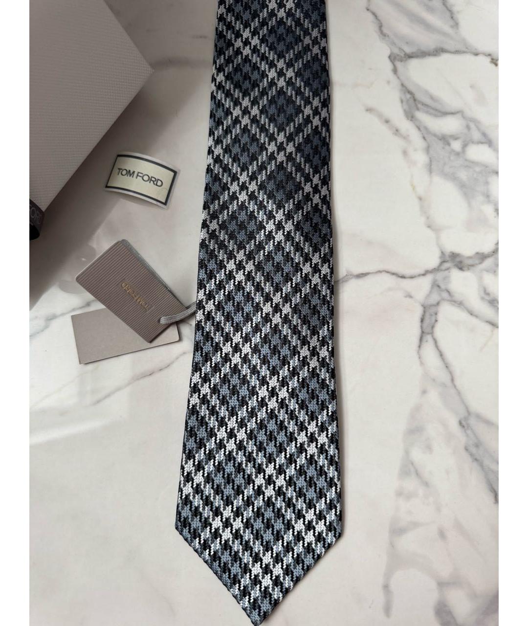 TOM FORD Серый шелковый галстук, фото 3