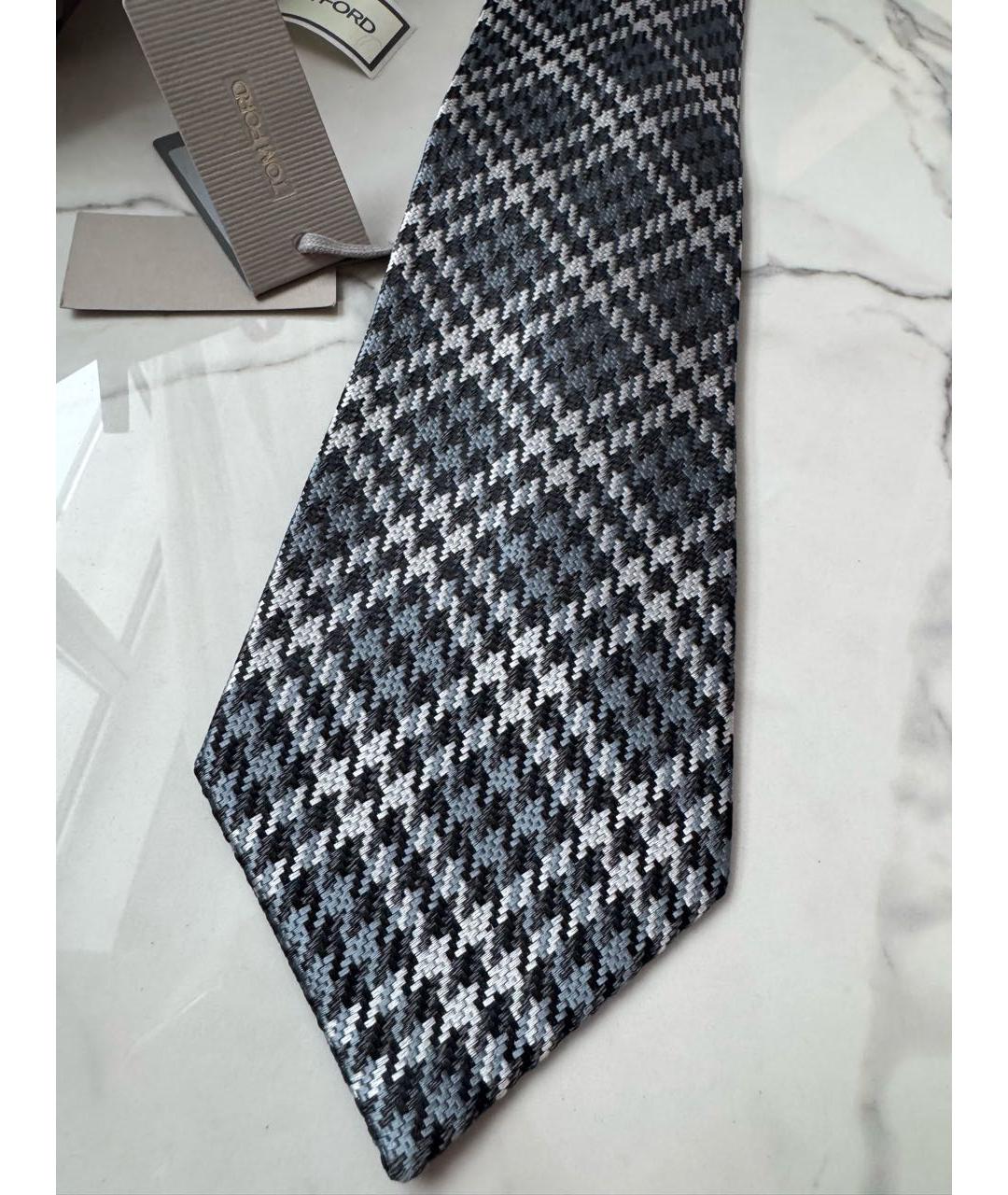 TOM FORD Серый шелковый галстук, фото 6