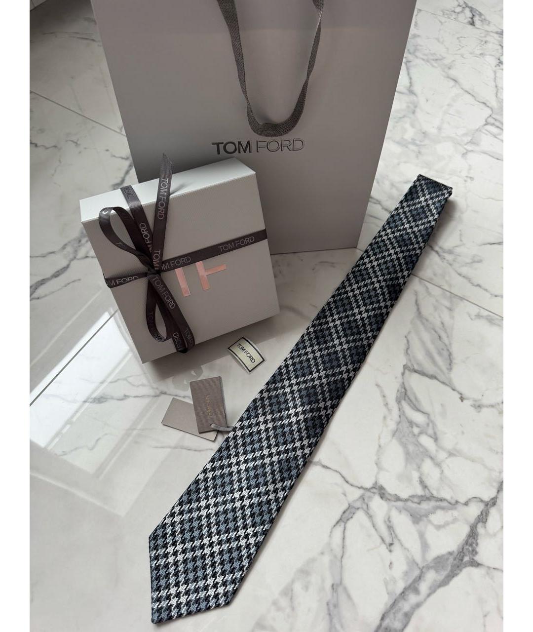 TOM FORD Серый шелковый галстук, фото 2
