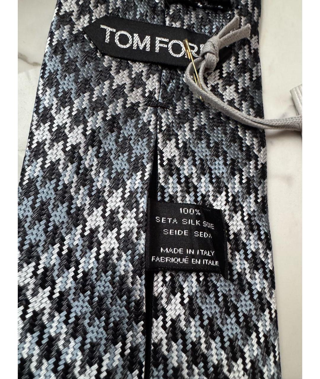 TOM FORD Серый шелковый галстук, фото 4