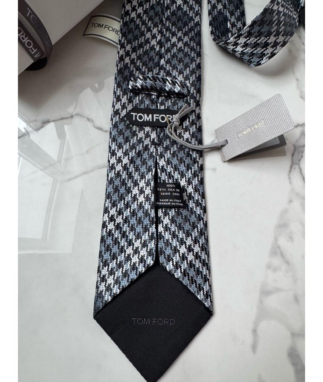 TOM FORD Серый шелковый галстук, фото 5