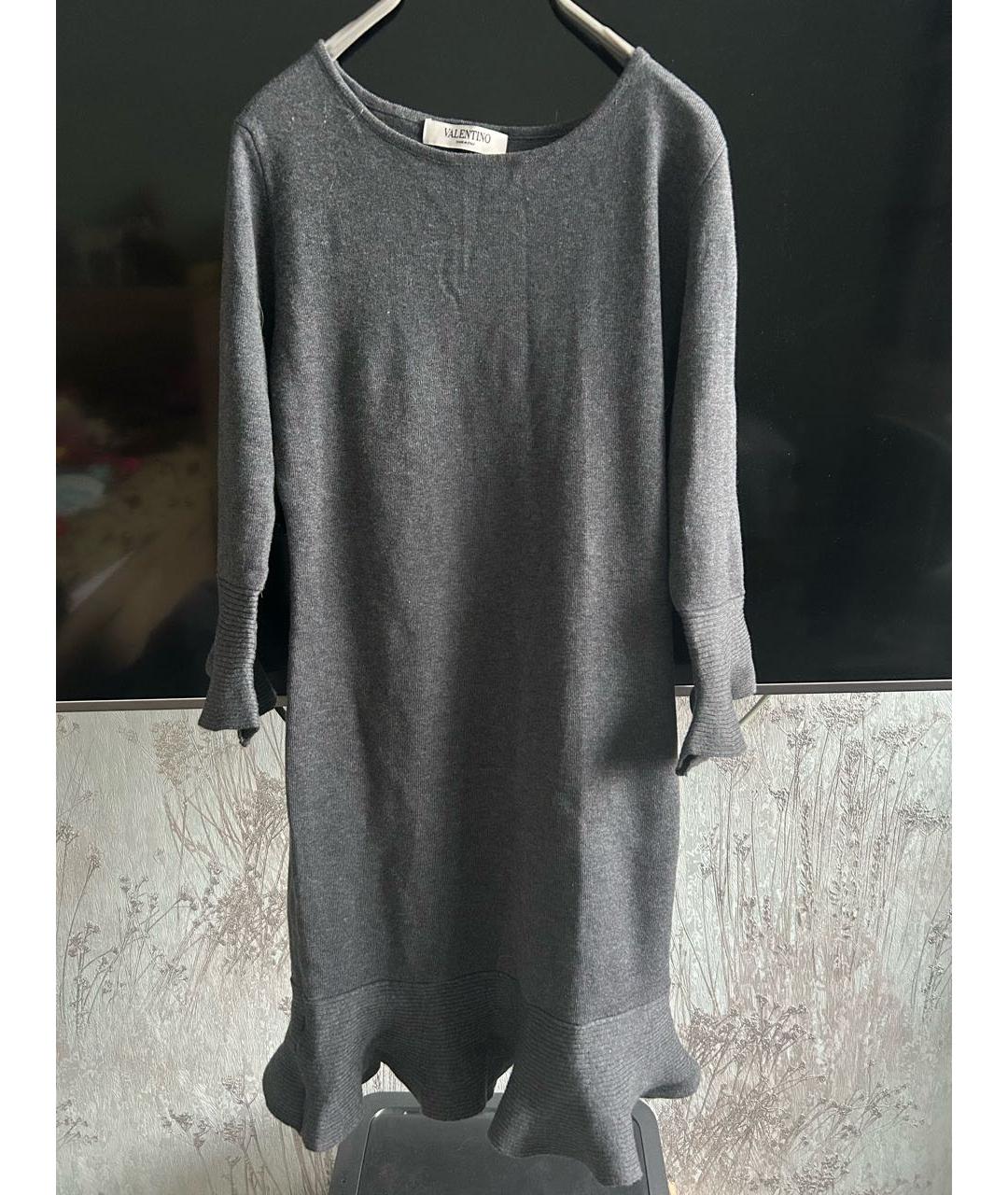 VALENTINO Антрацитовое кашемировое повседневное платье, фото 9