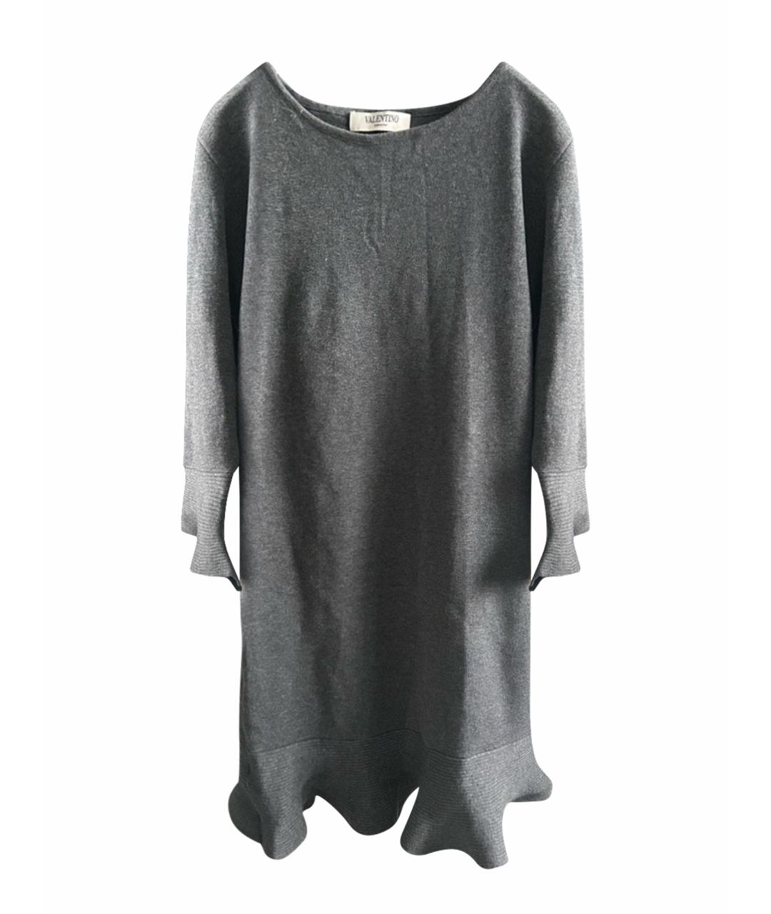 VALENTINO Антрацитовое кашемировое повседневное платье, фото 1