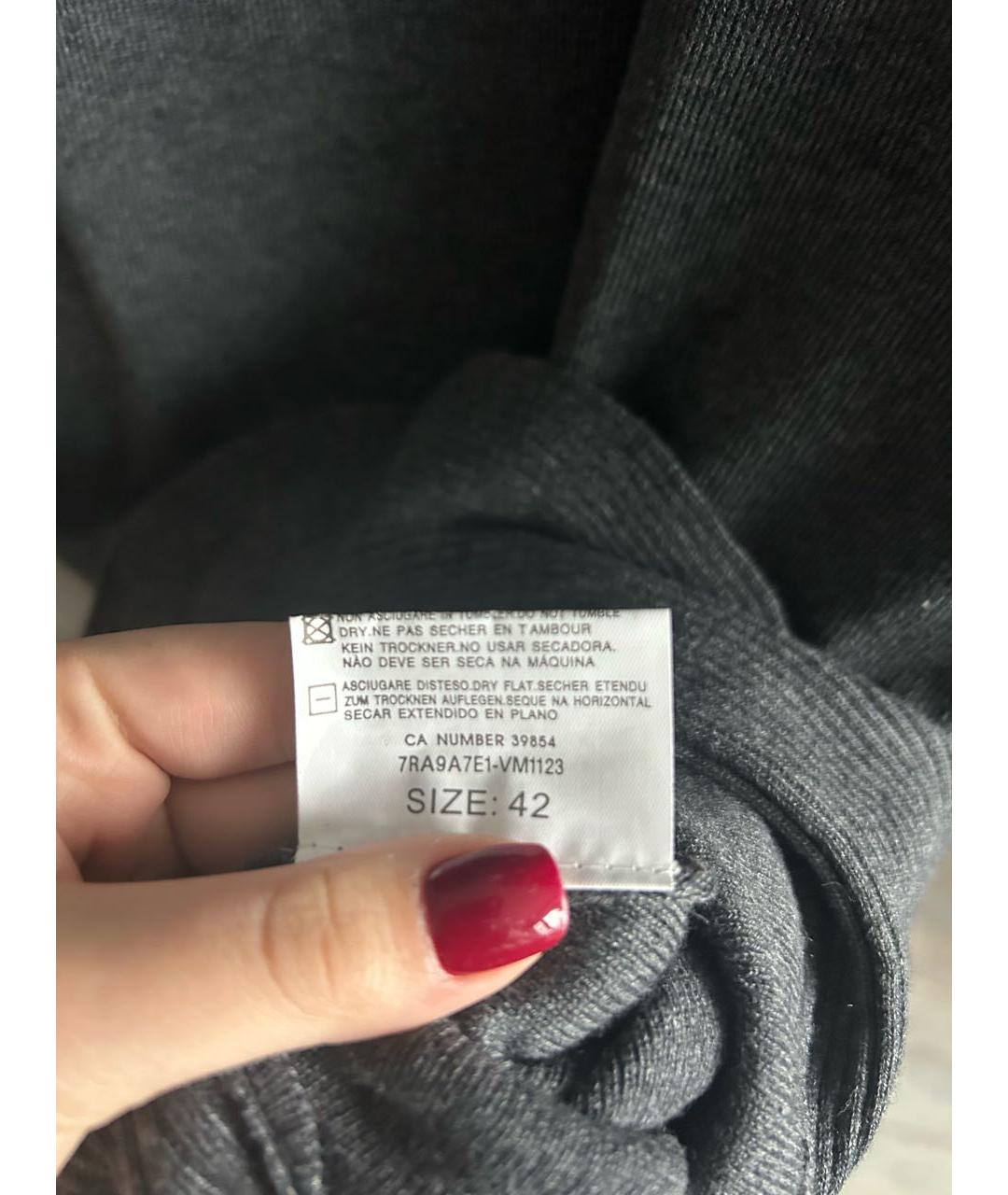 VALENTINO Антрацитовое кашемировое повседневное платье, фото 7