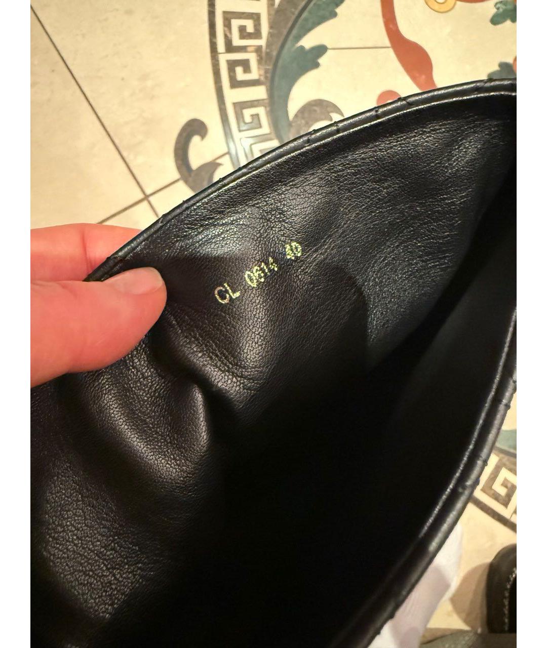 CHRISTIAN DIOR Черные кожаные сапоги, фото 4