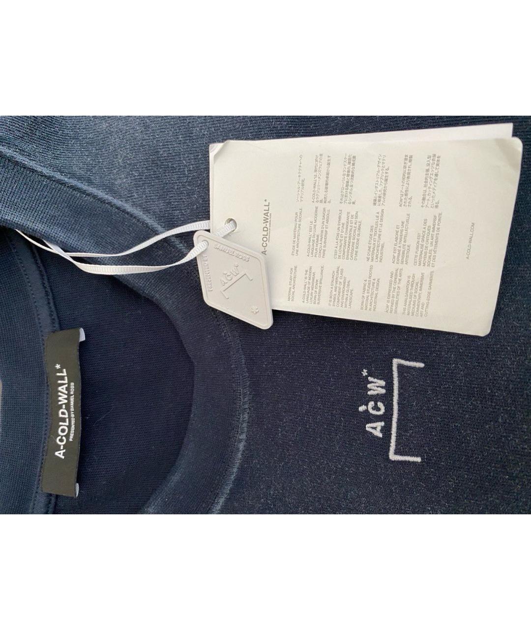 A-COLD-WALL* Синяя хлопковая футболка, фото 4