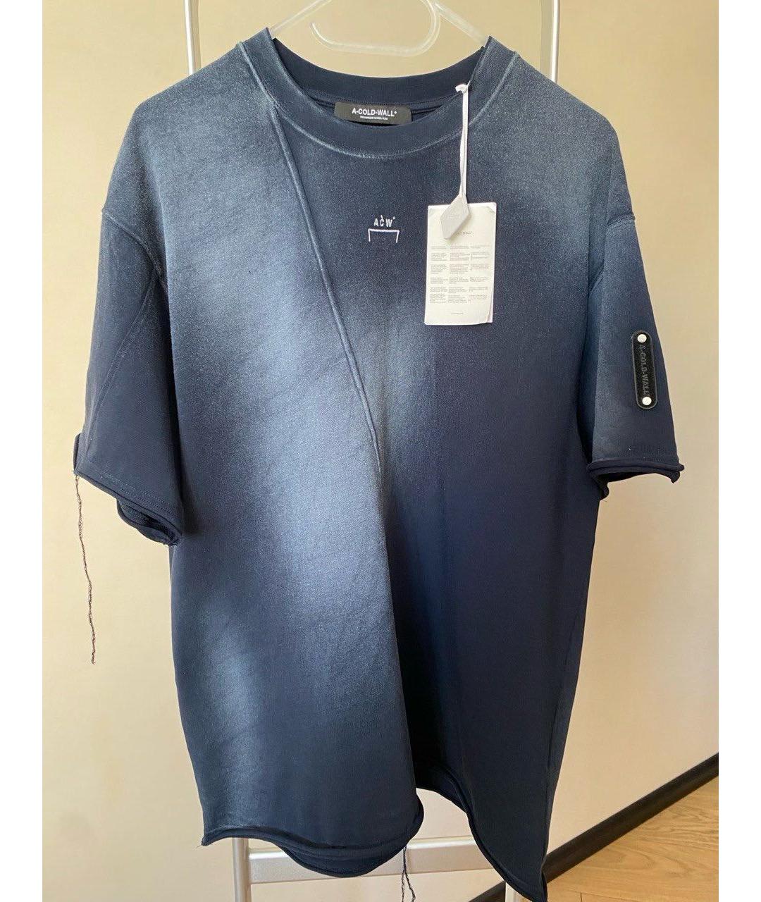 A-COLD-WALL* Синяя хлопковая футболка, фото 5