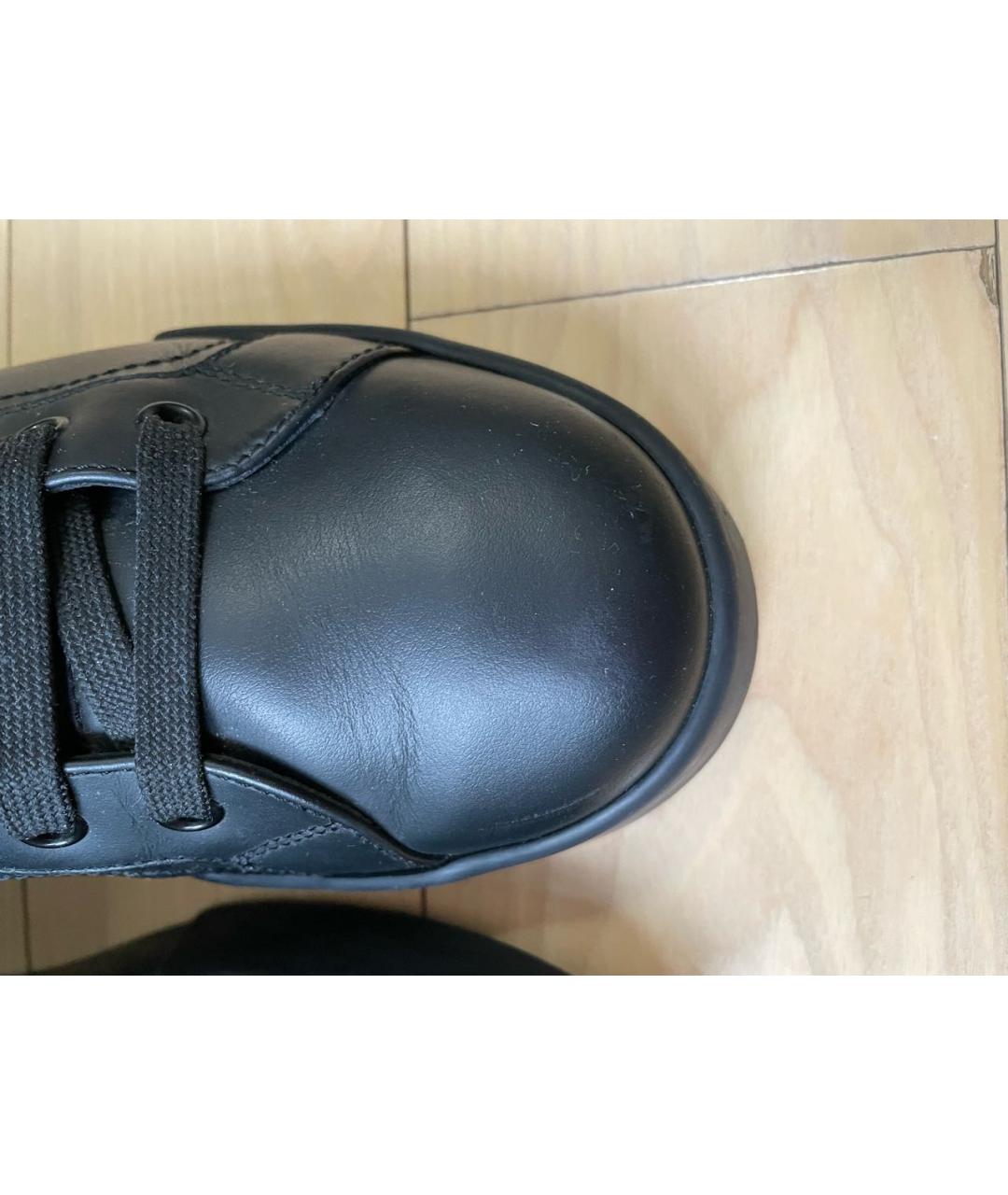 DOLCE&GABBANA Черные кожаные низкие кроссовки / кеды, фото 6