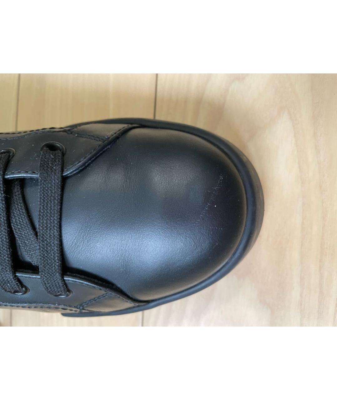 DOLCE&GABBANA Черные кожаные низкие кроссовки / кеды, фото 7