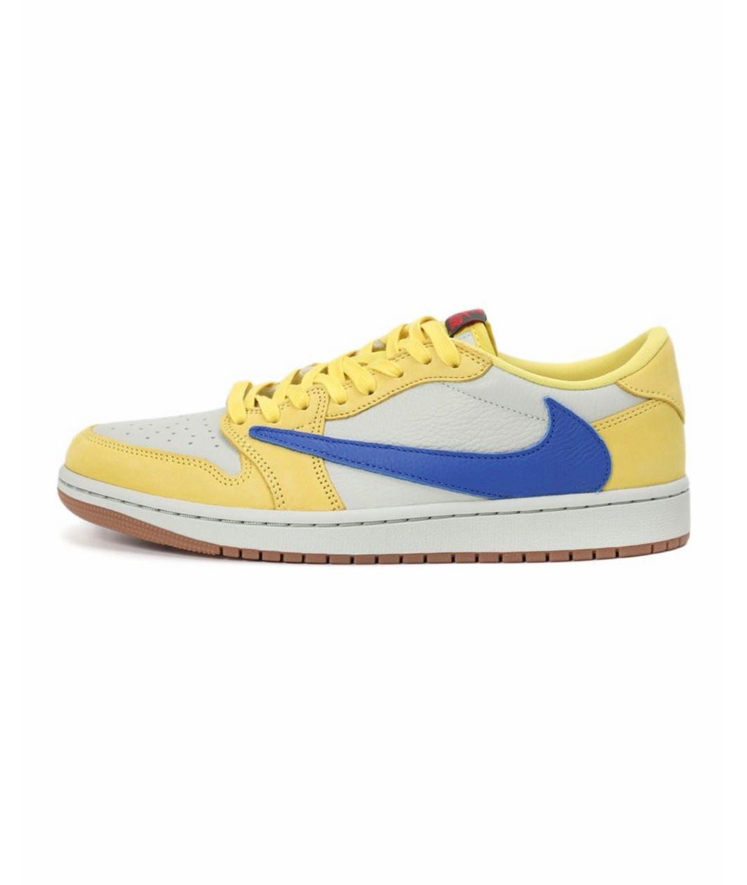 JORDAN Желтые кожаные кроссовки, фото 2