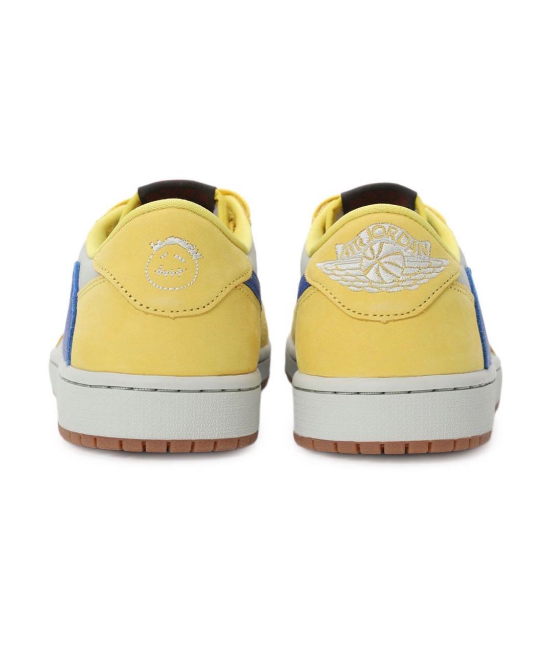 JORDAN Желтые кожаные кроссовки, фото 4