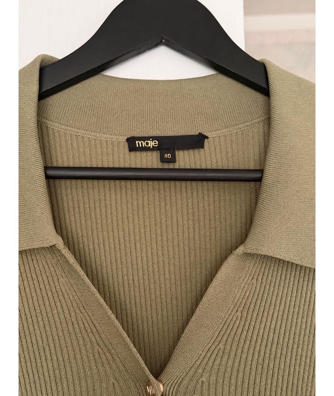 MAJE Хаки вискозное повседневное платье, фото 3