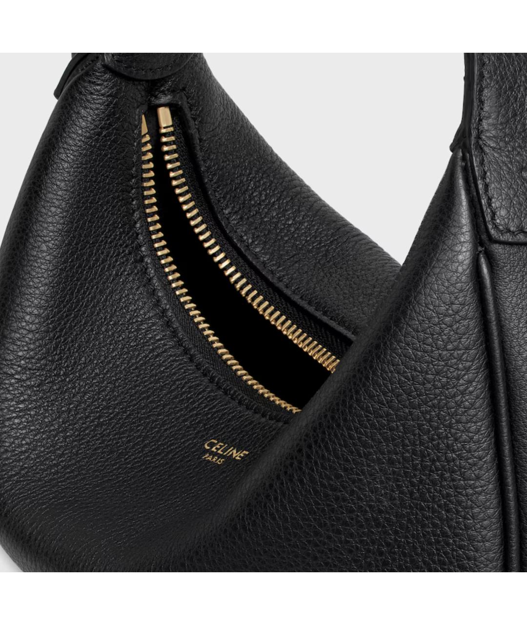 CELINE Черная кожаная сумка с короткими ручками, фото 2
