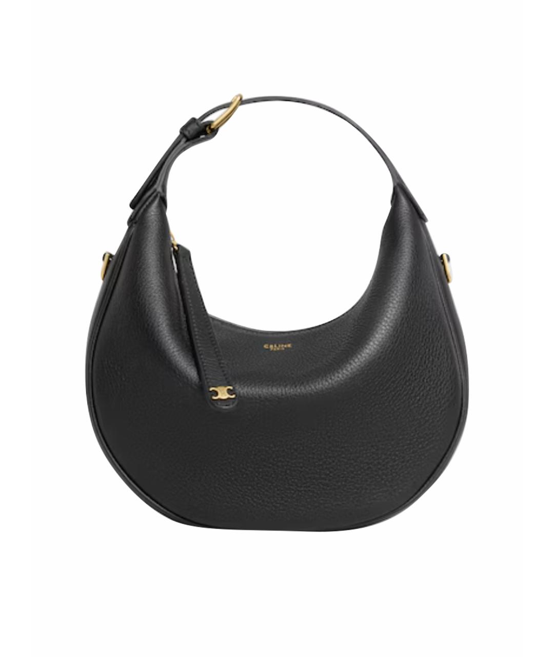 CELINE Черная кожаная сумка с короткими ручками, фото 1