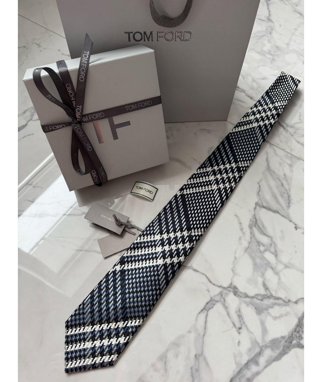 TOM FORD Синий шелковый галстук, фото 2