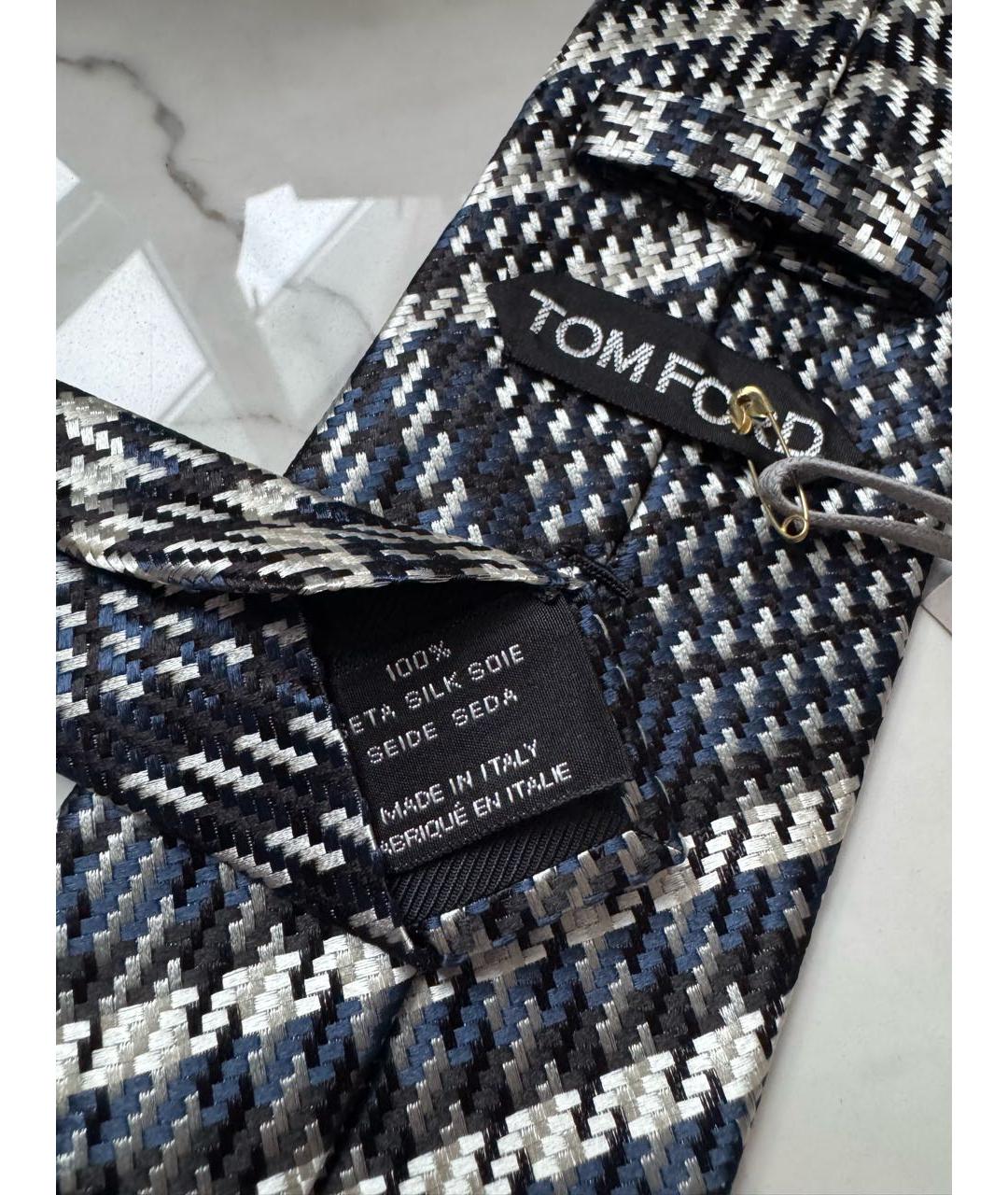 TOM FORD Синий шелковый галстук, фото 6