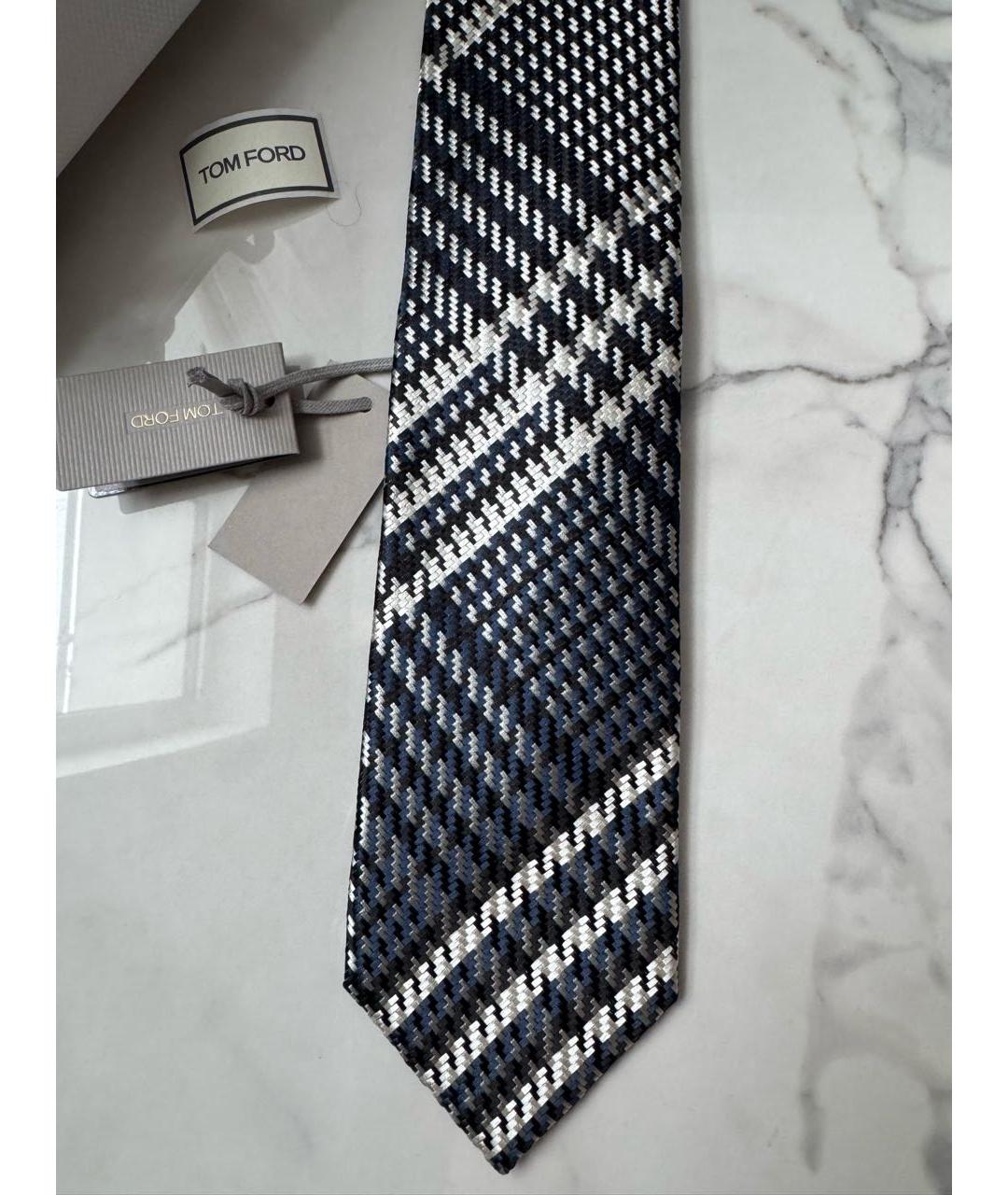 TOM FORD Синий шелковый галстук, фото 4