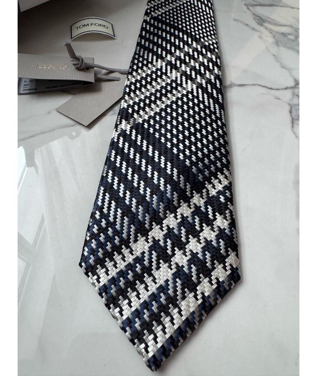 TOM FORD Синий шелковый галстук, фото 5