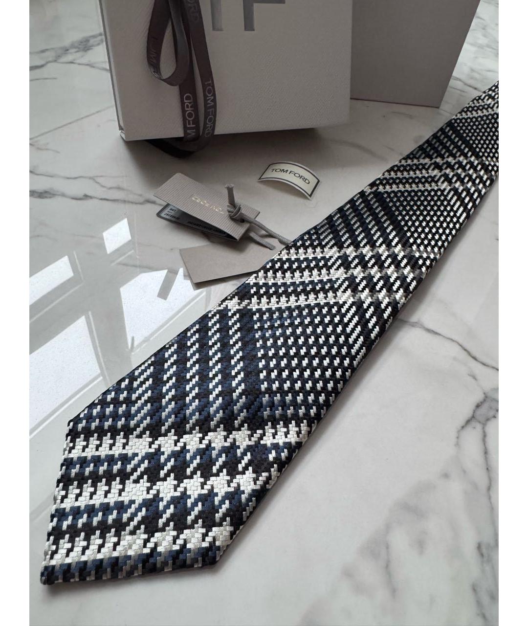 TOM FORD Синий шелковый галстук, фото 3
