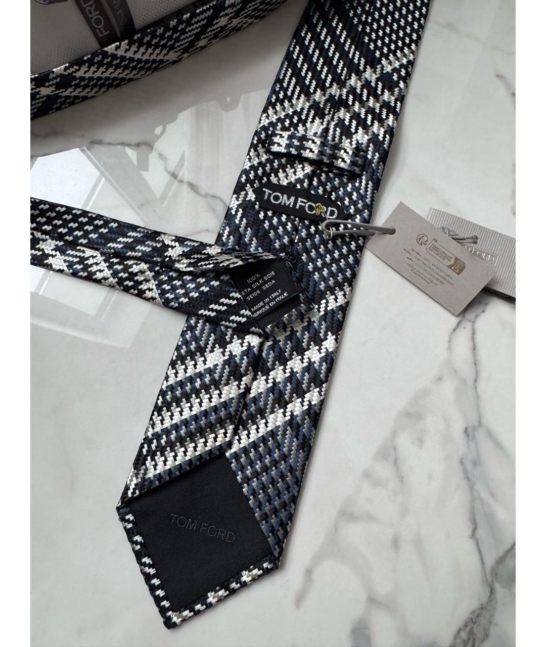 TOM FORD Синий шелковый галстук, фото 7