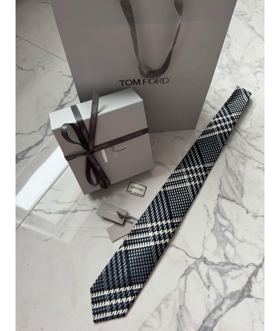 TOM FORD Синий шелковый галстук, фото 8