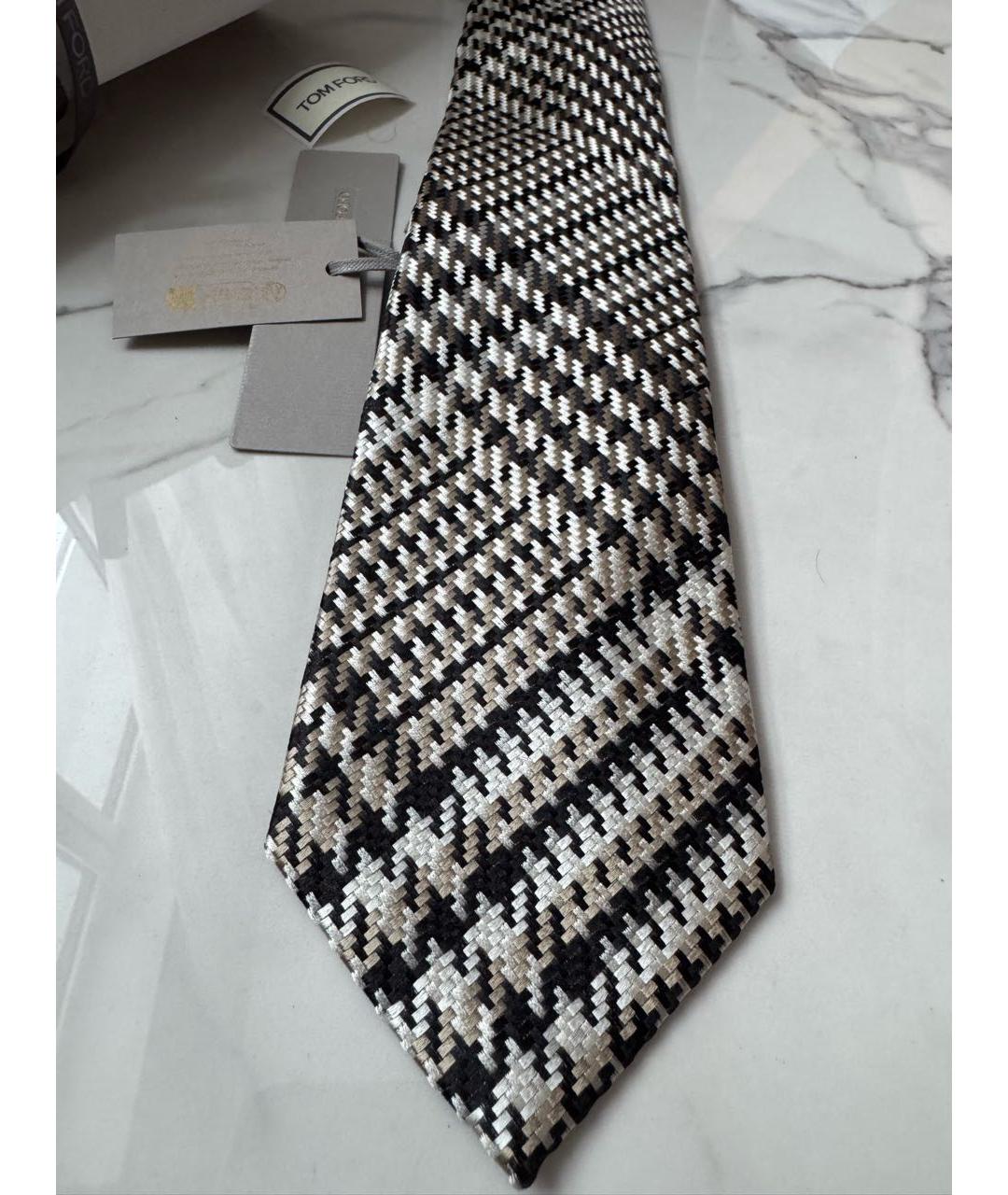 TOM FORD Бежевый шелковый галстук, фото 3