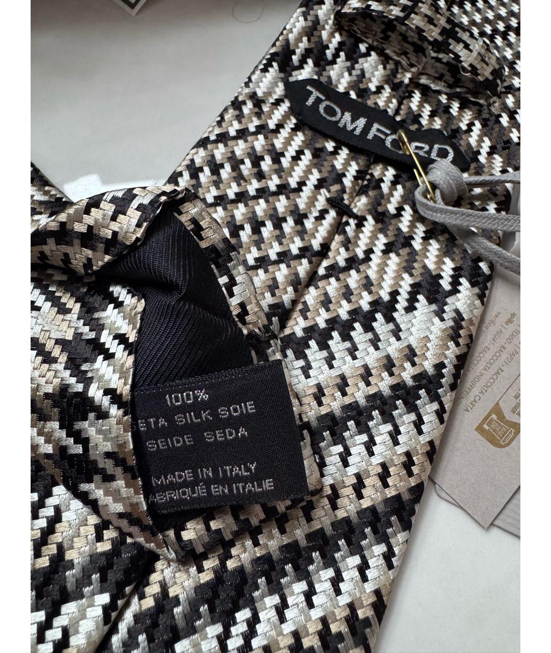 TOM FORD Бежевый шелковый галстук, фото 5
