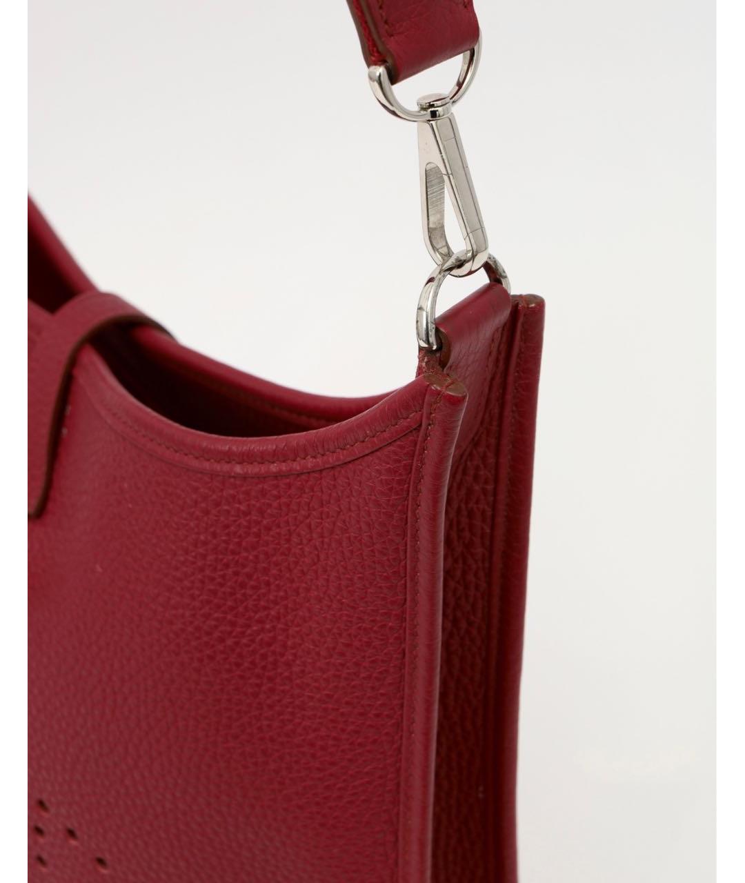HERMES Бордовая кожаная сумка через плечо, фото 4