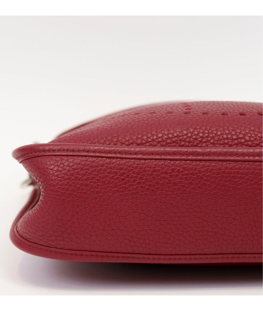 HERMES Бордовая кожаная сумка через плечо, фото 5