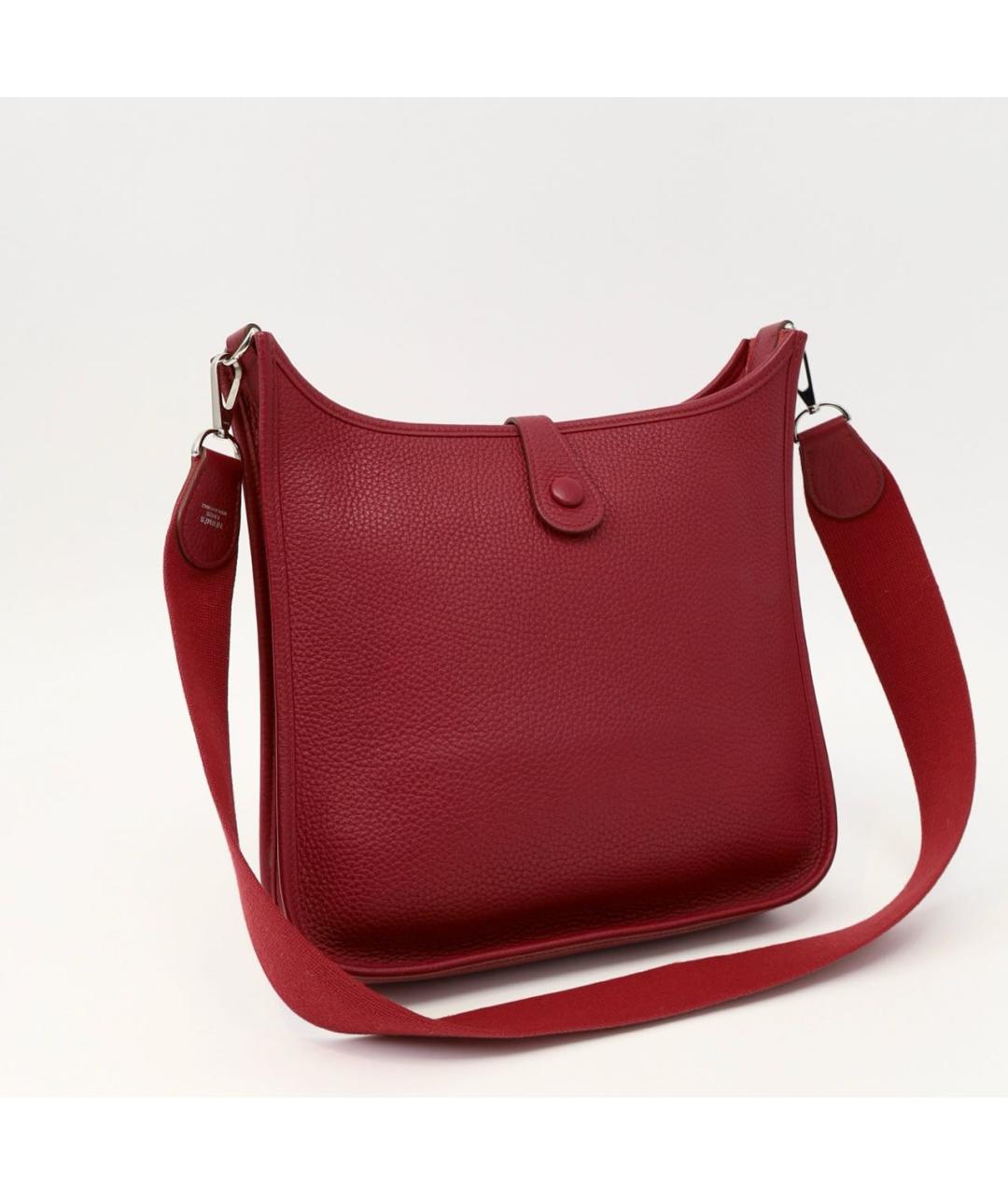 HERMES Бордовая кожаная сумка через плечо, фото 2