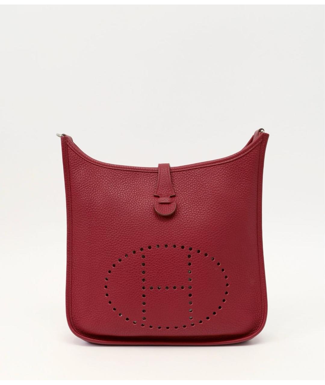 HERMES Бордовая кожаная сумка через плечо, фото 9