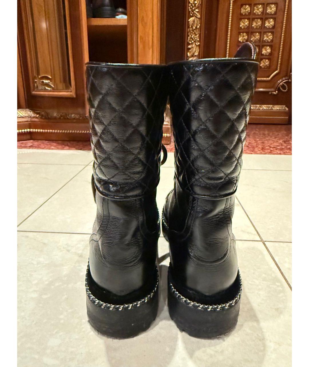 CHANEL Черные кожаные ботинки, фото 3