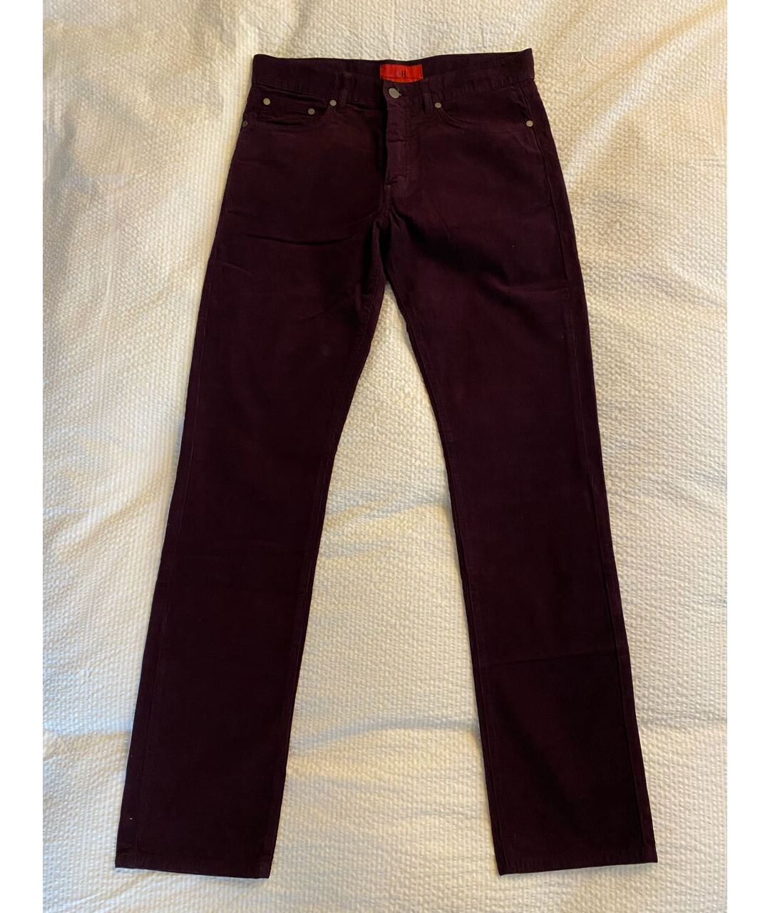 CH CAROLINA HERRERA Бордовые хлопковые брюки чинос, фото 5