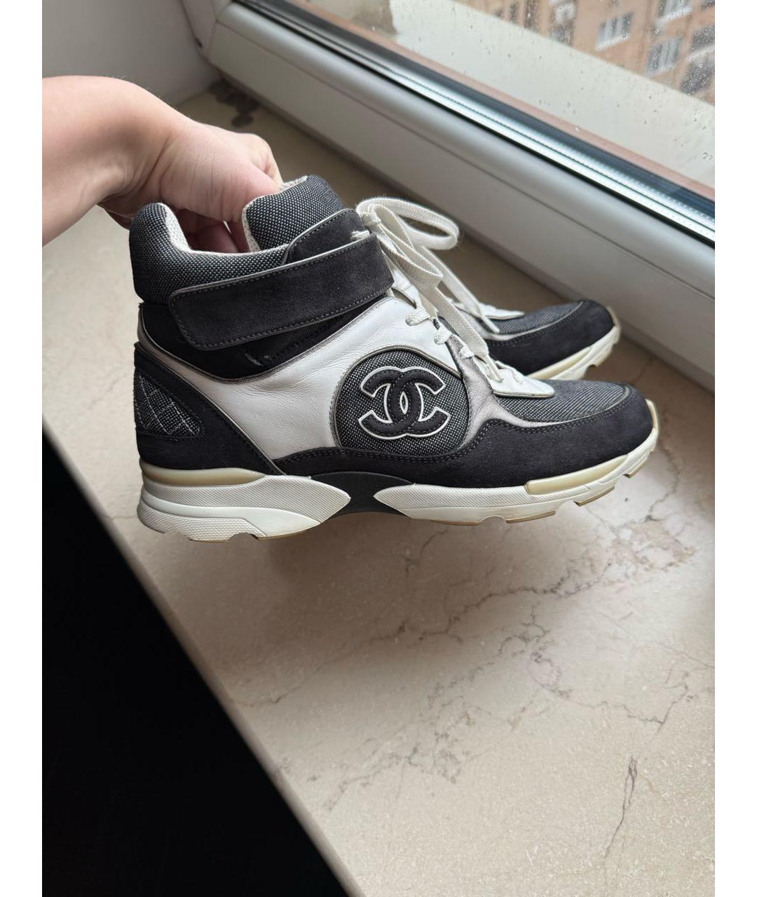 CHANEL Серые замшевые кроссовки, фото 9