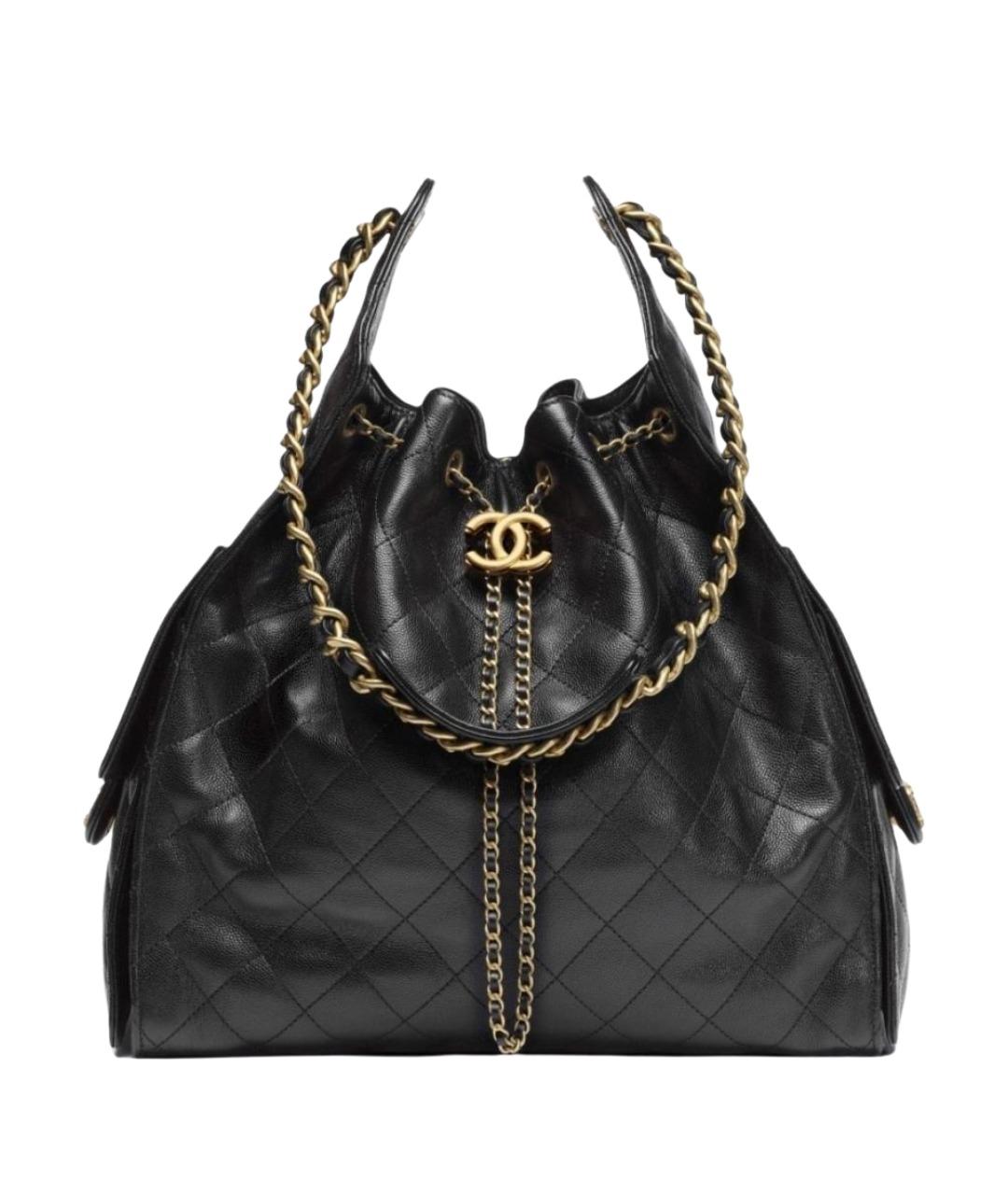 CHANEL Черная кожаная сумка через плечо, фото 1