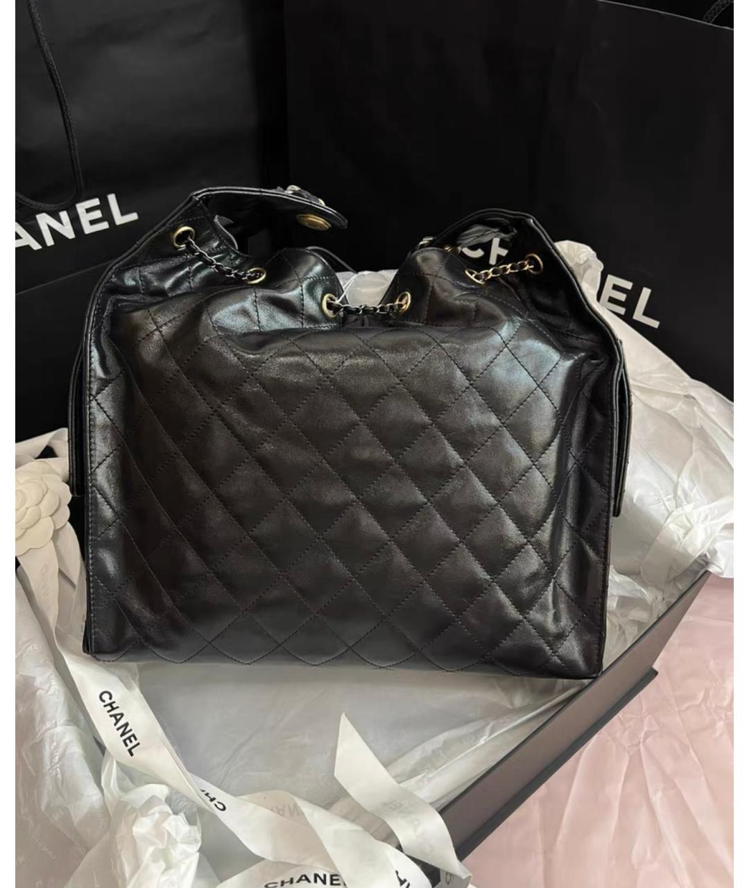 CHANEL Черная кожаная сумка через плечо, фото 4